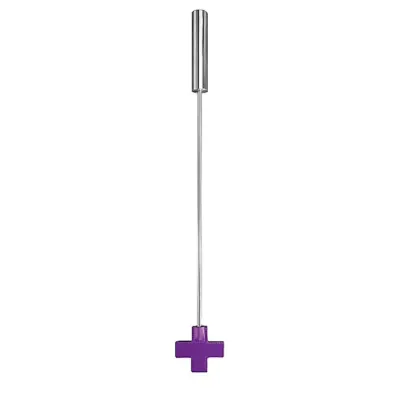Leather Cross Tipped Crop Purple