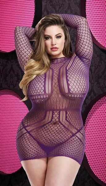 Sheer Long Sleeve Mini Dress With Open Back
