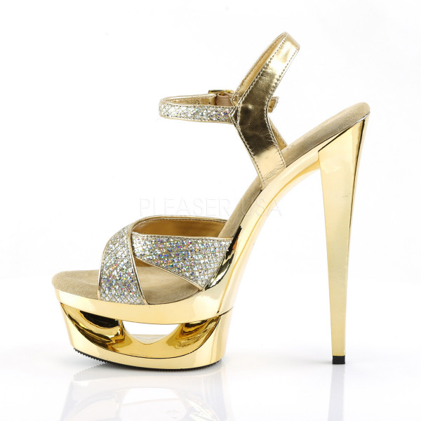 ECLIPSE-619G - 6 1/2" Heel,1 3/4" Cut-Out PF Criss-Cross Ankle Strap Sandal — image 7 of 8