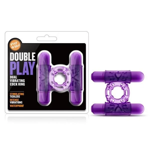 Double Play Dual Vibrating Cock Ring Purple — image 8 of 8