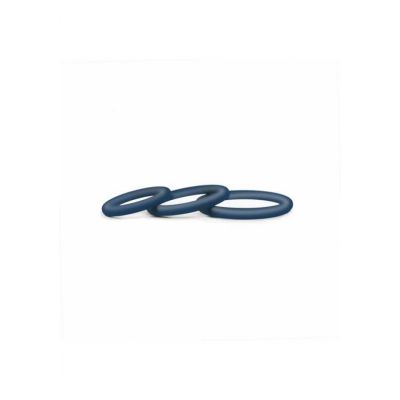 Hombre Snug Fit Silicone Thin C Rings 3 pack Navy Electric Penis Ring