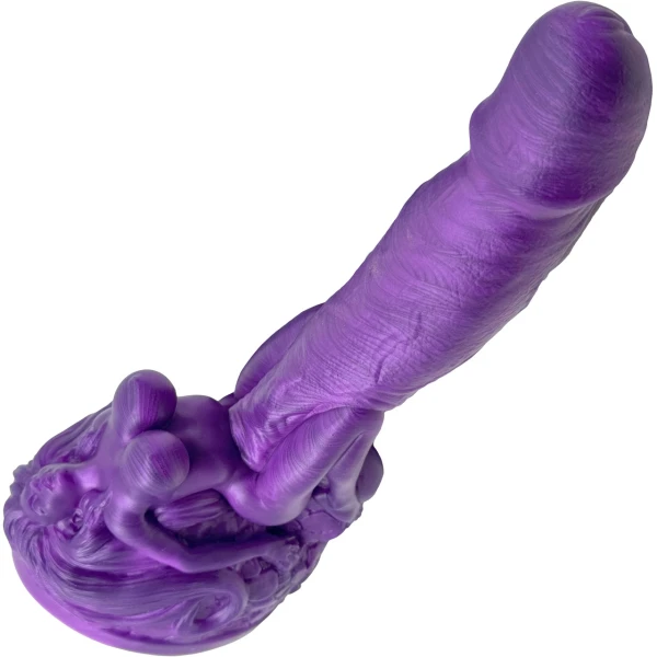The Siren 9.5" Silicone Fantasy Dildo With Grinder By Uberrime - Purple Abyss