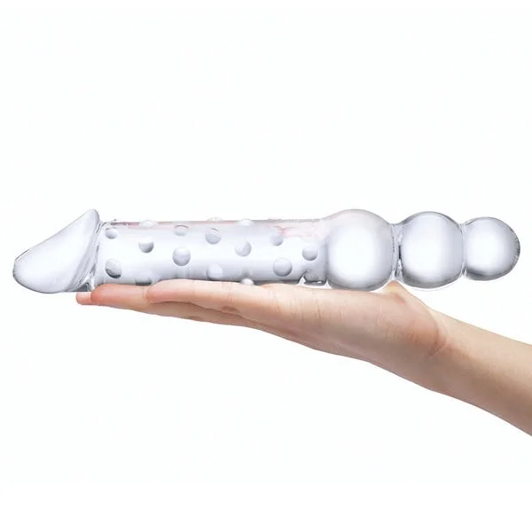 Glas 12-inch Double End Dildo With Anal Beads
