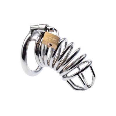 Kink Range Spiraled Chastity Cage 45mm Silver 45mm