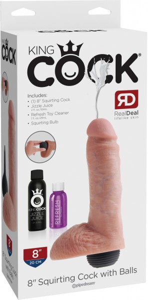 8" Squirting Cock + Balls