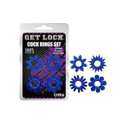 Cock Ring Set 4 Pack Blue