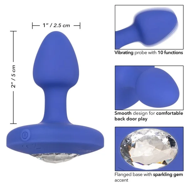 Cheeky Gems Silicone Rechargeable Vibrating Small Anal Probe By CalExotics - Pink