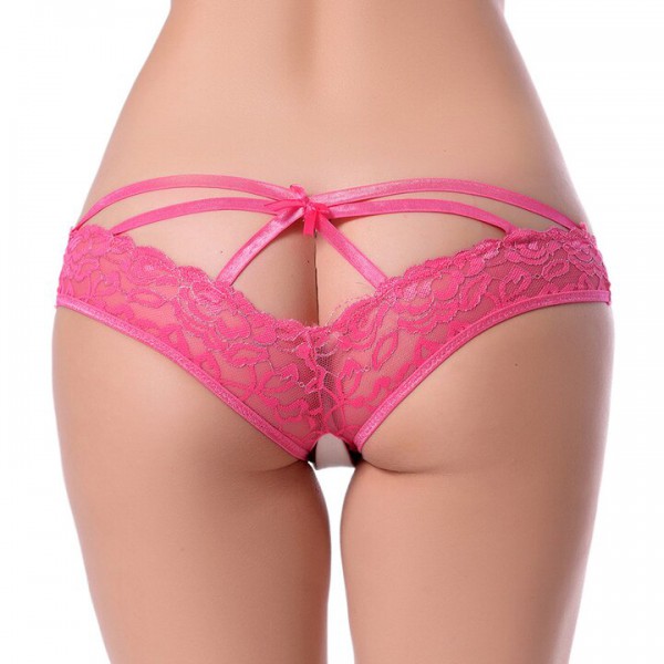 Bondara Flirt Pink Caged Back Crotchless Knicker