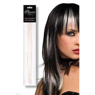 Pleasure Wigs White Coloured Clip In Synthetic Hair Extension