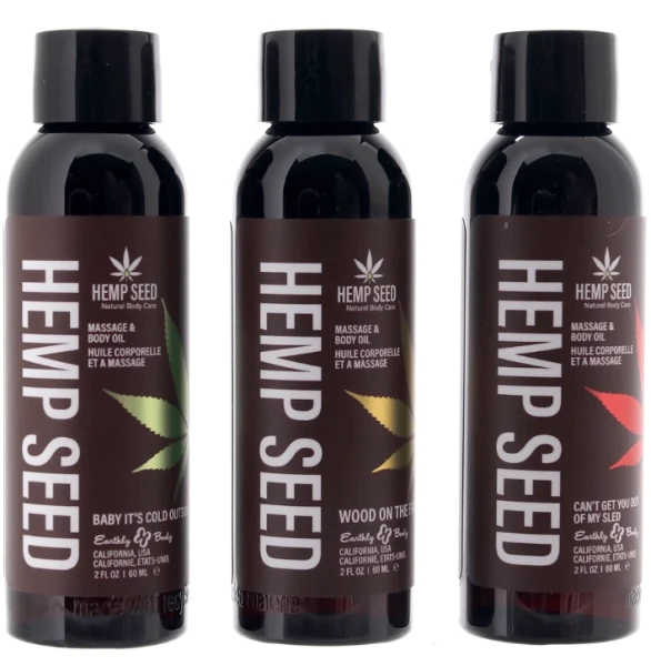 Hemp Seed - Gift Set of Three Holiday Massage Oils