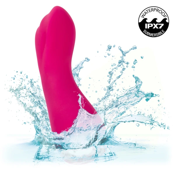 Gem Vibe Collection 7" Curve Rechargeable Waterproof Silicone G-Spot Vibrator By CalExotics - Pink