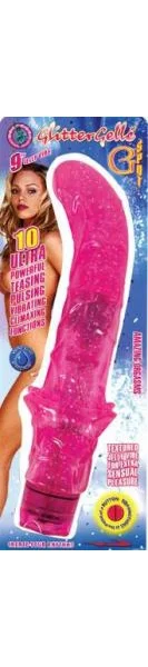 Glitter Gelle G Spot Jelly Vibe 9 Inch Waterproof Pink