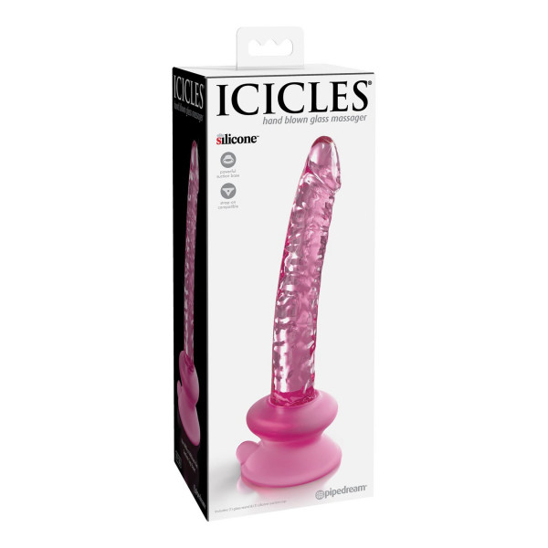 Icicles No. 86 Glass Realistic Dildo with Removable Suction Cup 6 Inch