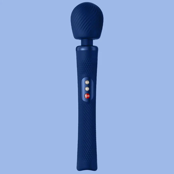 Fun Factory VIM Silicone Rechargeable Vibrating Weighted Rumble Wand - Midnight Blue