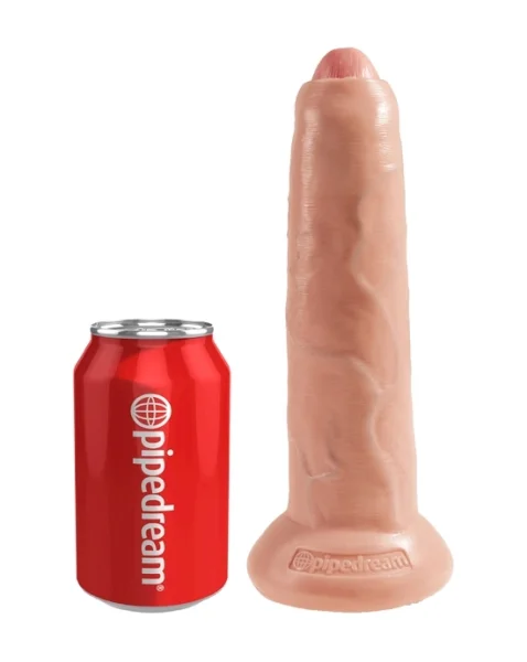 King Cock 9 Inch Uncut Suction Cup Dildo - Flesh - 9 Inch
