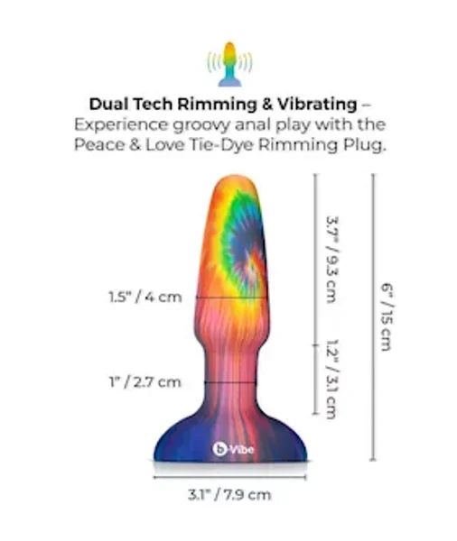 b-Vibe Peace & Love Tie-Dye Rimming Plug — image 12 of 12