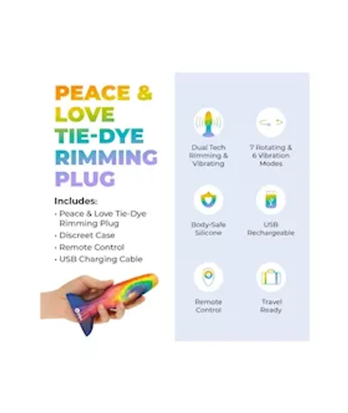 b-Vibe Peace & Love Tie-Dye Rimming Plug — image 10 of 12