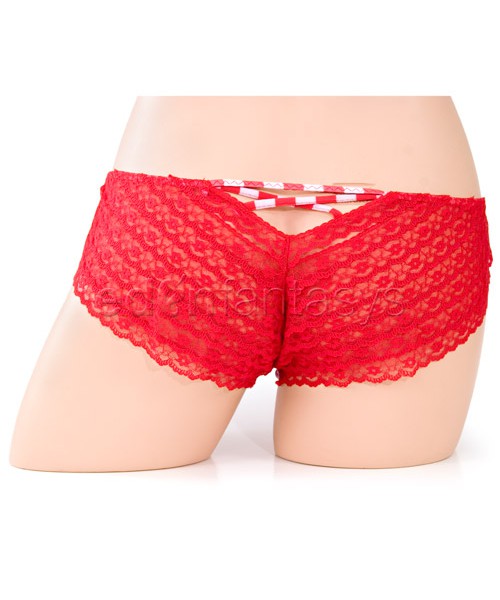 Lace ruffled tanga