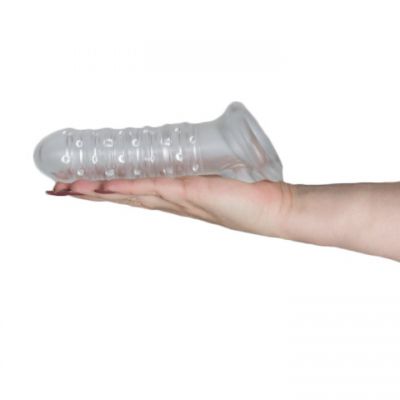 Bondara Clear Textured Cock Sleeve with Ball Strap