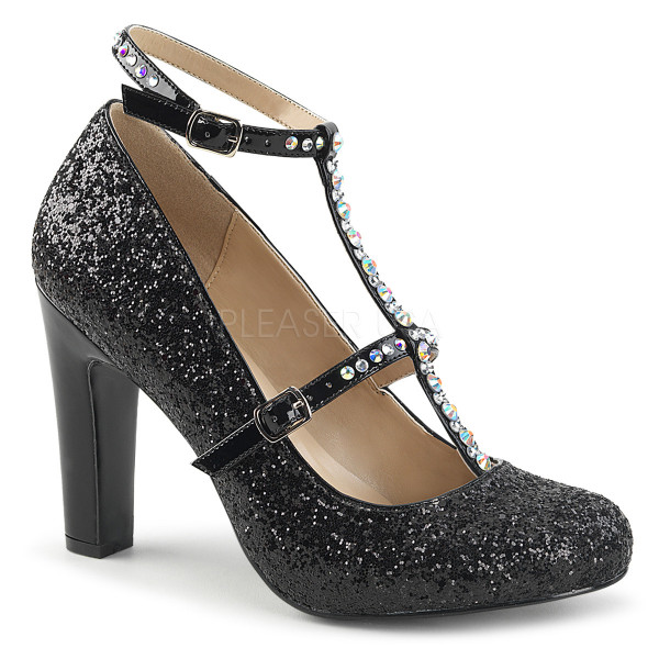 4 inches Heel, 1 1/2 inches PF Round Toe Pump W/ Glitters — image 17 of 20