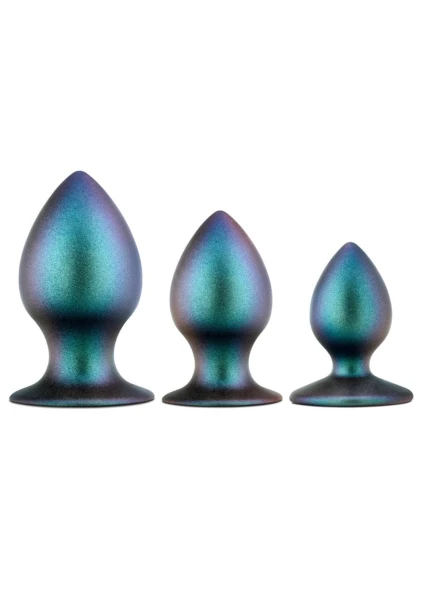 Anal Adventures Matrix Metaverse Silicone 3 Piece Butt Plug Kit By Blush - Dark Millenia