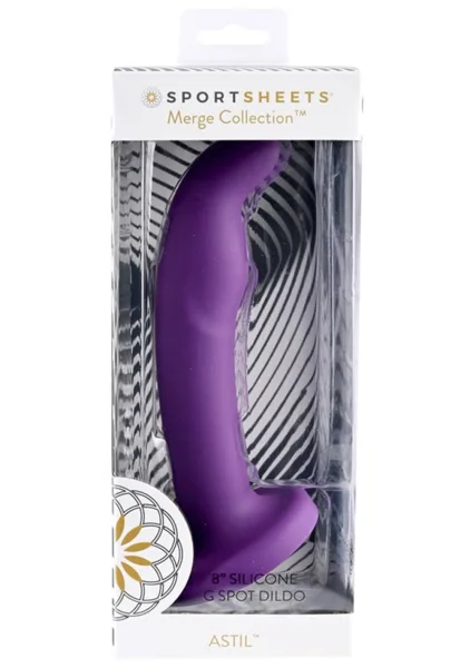 Sportsheets Astil 8” Silicone Dildo Dark Purple
