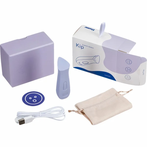 KIP Silicone Rechargeable Waterproof Lipstick Vibrator by Dame - Lavender