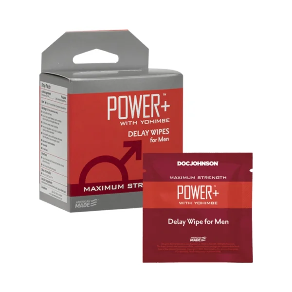 Power+ With Yohimbe Delay Wipes For Men 10 Pack