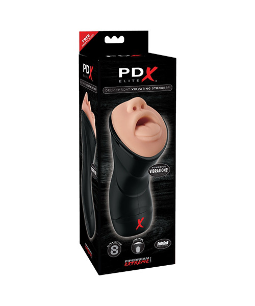 PDX Elite Deep Throat Vibrating Stroker