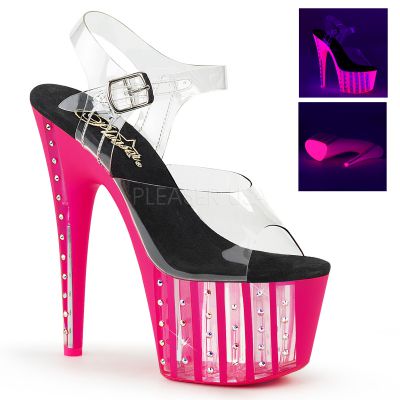 7 inches Heel 2 3 4 inches UV Reactive RS Lined PF Ankle Strap Sandal