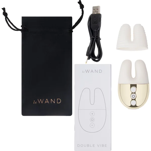 Le Wand Chrome Double Motor Vibrator - Limited Edition White/Gold