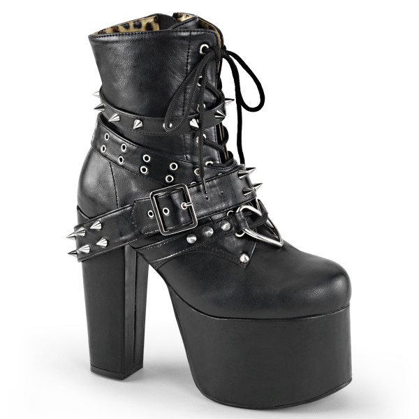 5 1/2 inches Heel, 3 inches PF Ankle Boot w/Spikes & Heart O-Ring