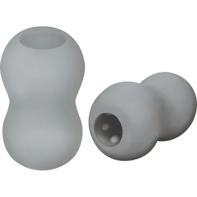 ZOLO Squeezable Mini Double Bubble Stroker Penis Masturbator Grey