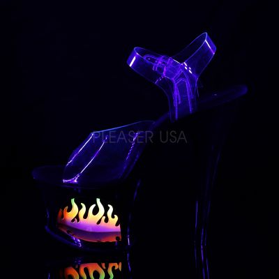 7 inches Heel 2 3 4 inches Cut Out PF Ankle Strap Sandal w Flame