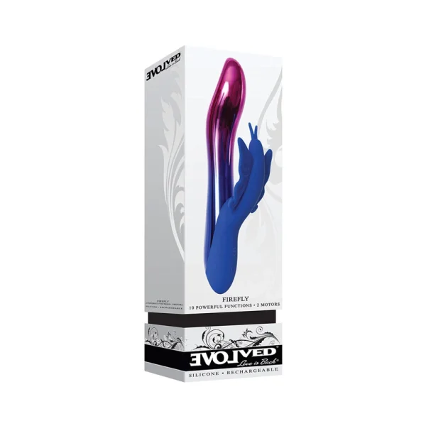 Evolved Firefly Light Up Vibrator 2 Motors 10 Function Usb Rechargeable Cord Included Waterproof — image 4 of 7