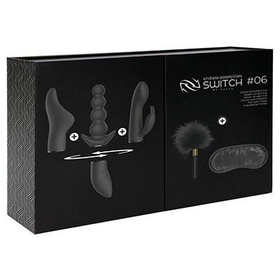 Switch Pleasure Kit 6 Black 3 in 1 Rechargeable Interchangeable Toy Kit