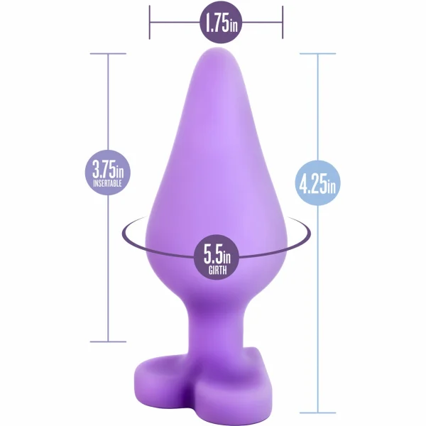 Play With Me Naughtier Candy Heart Silicone Butt Plug By Blush - Fuck Me Purple — image 5 of 6