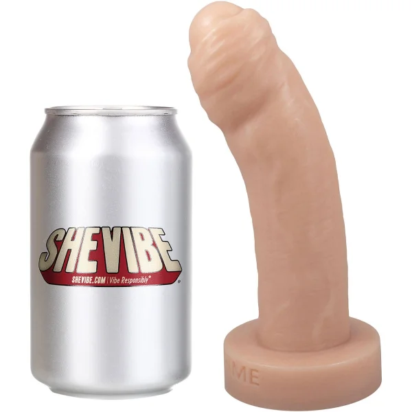 The Reservo Uncut 6.75" Silicone Uncircumcised Dual Density Realistic Dildo By Uberrime - Vanilla
