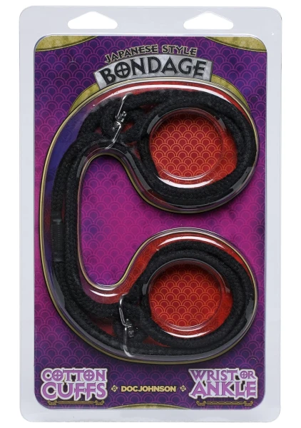 Japanese Style Bondage - 100% Cotton Wrist or Ankle Cuffs