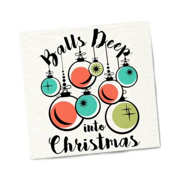 Games & Novelty: Twisted Wares Balls Deep Into Christmas Napkins 20-pack