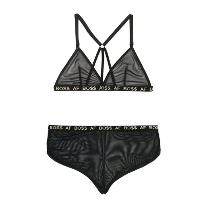 Boss Af Bralette and Shorts Set Black L xl