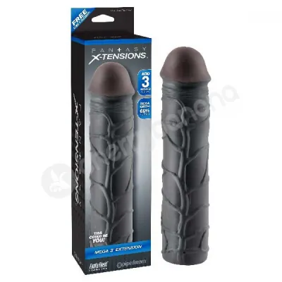 Fantasy X tensions Black Mega 3 Extension Penis Sleeve