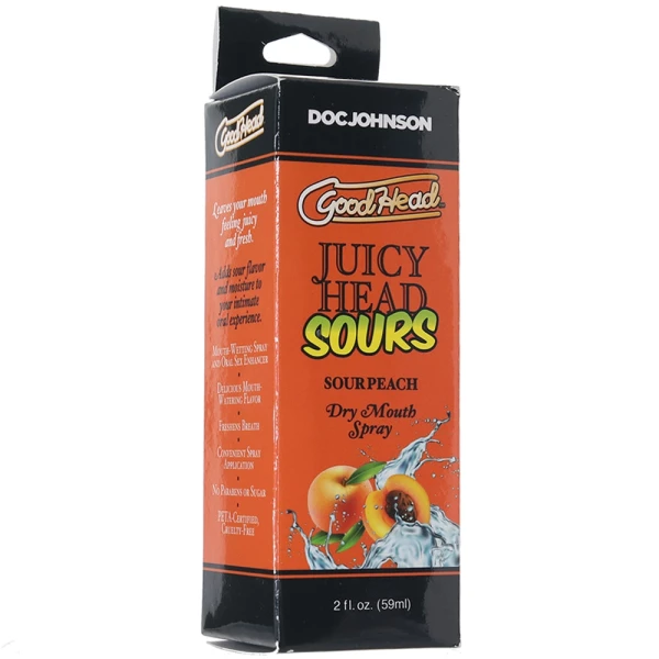 GoodHead Juicy Head Sours Dry Mouth Spray 2 oz By Doc Johnson - Sour Peach
