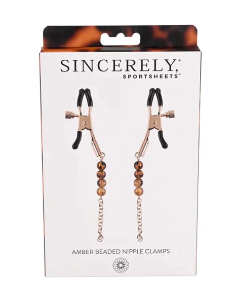 Sincerely Amber Beaded Nipple Clamps