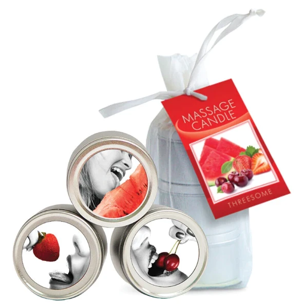 Earthly Body Edible Massage Candle Threesome 2oz