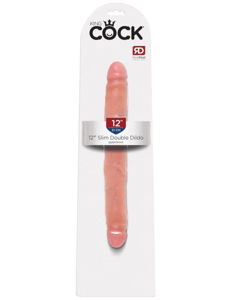 King Cock 12 Inch Slim Double Dildo Flesh