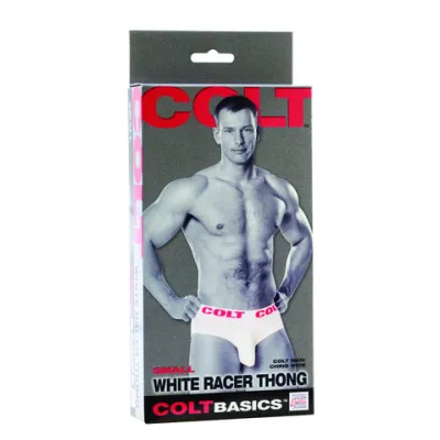 COLT BASICS RACER THONG CHRIS WIDE WHITE SMALL