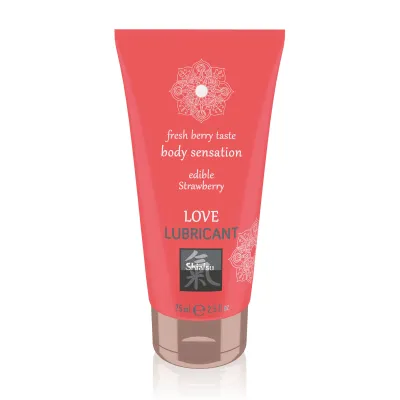 Shiatsu Love Lubricant Edible Strawberry 75ml Water Based