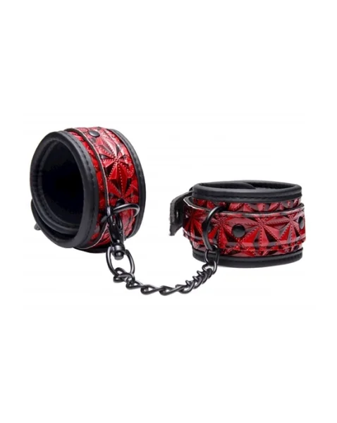 Crimson Tied Embossed Wrist Cuffs