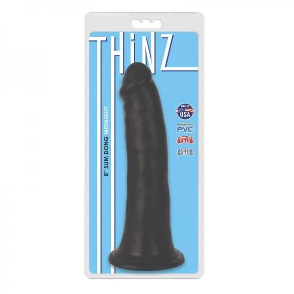 Thinz 8 Inch Slim Dildo- Black — image 4 of 4